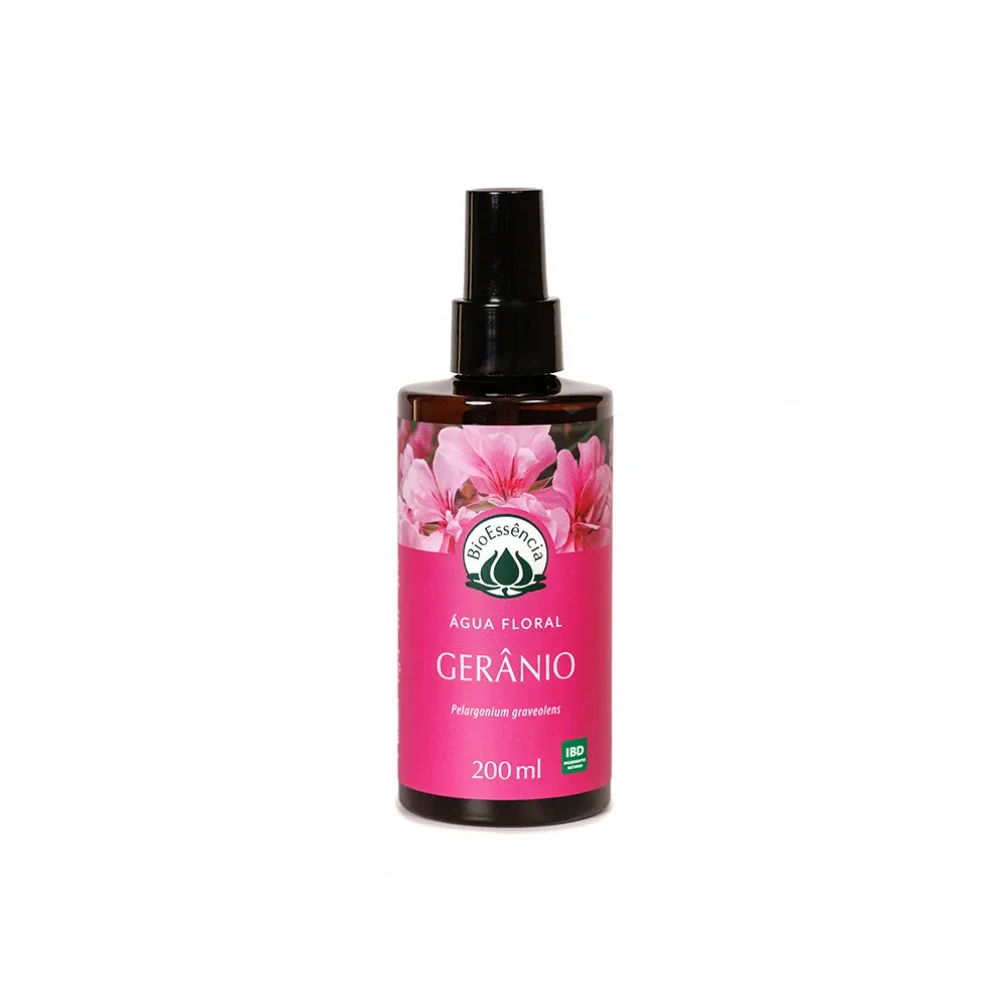 Agua Floral Hidrolato de Gerânio 200ml BioEssência
